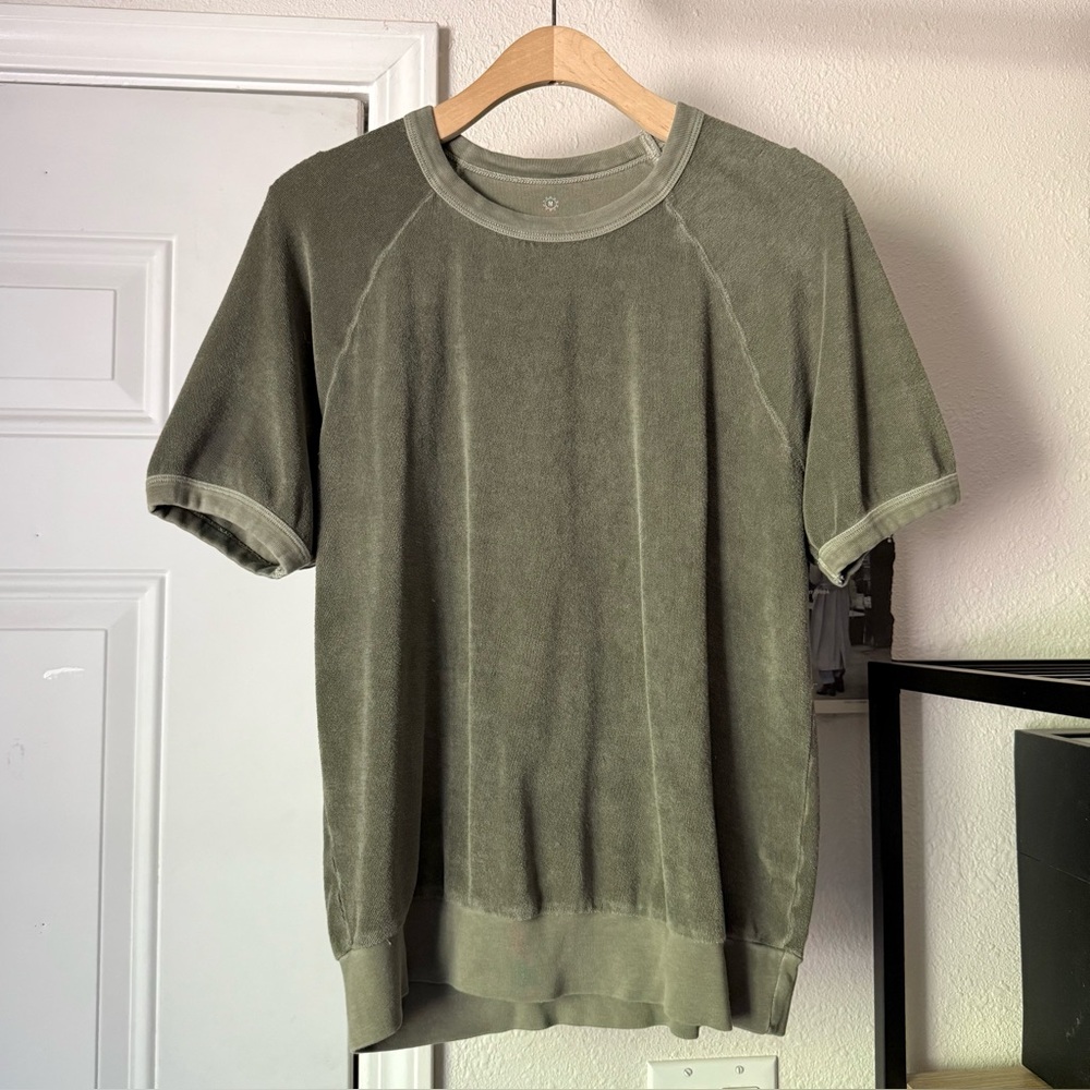 SAVE KHAKI UNITED SKU olive army khaki green organic cotton terry cloth cropped